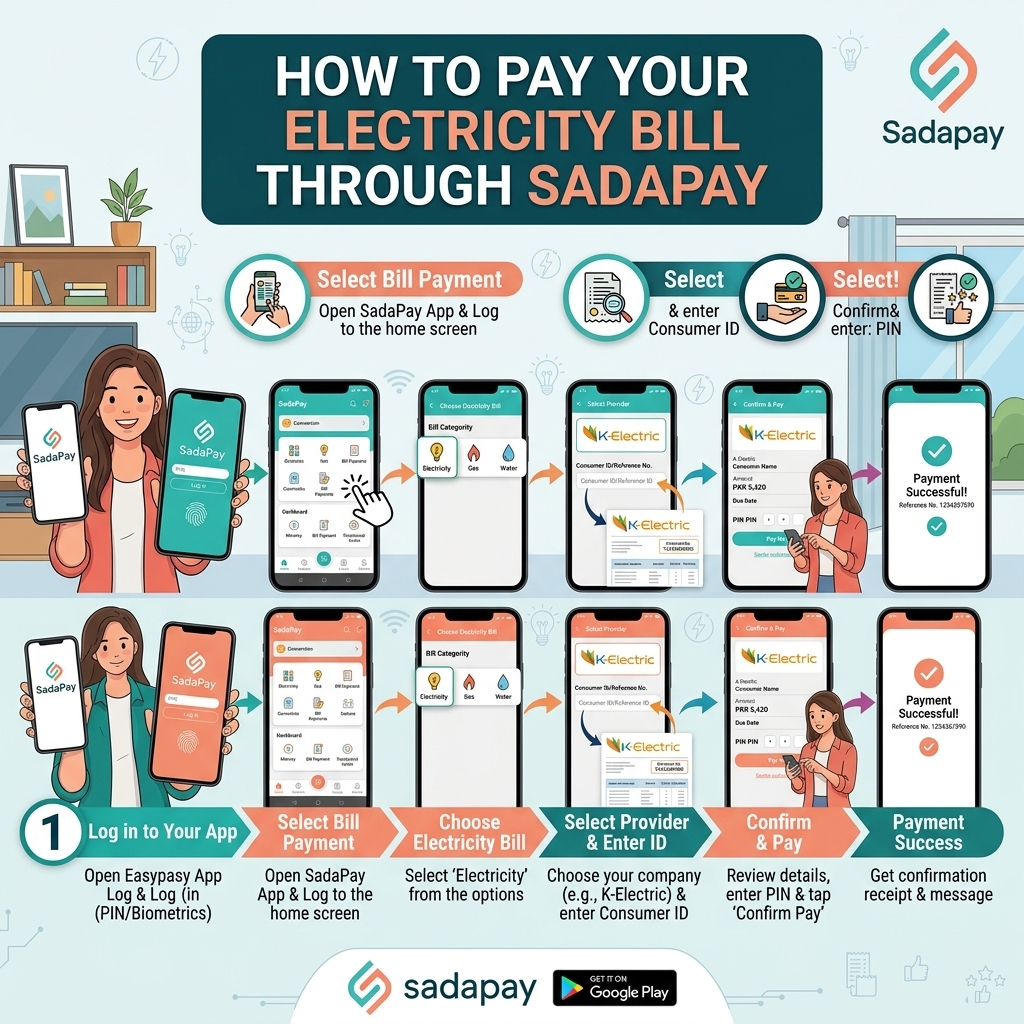 How to Pay Electricity Bill Through SadaPay